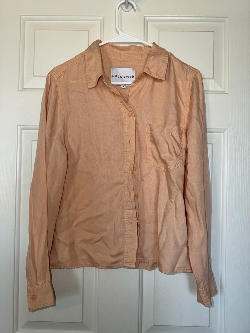 Lola River Peach Button-Up Shirt - size M
